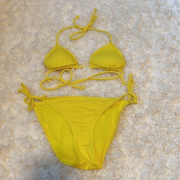 Atmosphere Yellow String Bikini - Picture 2 of 10